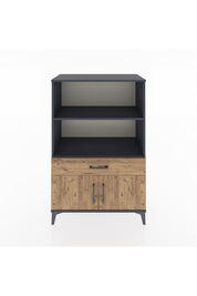 Hyperion Dolap 2 Raflı Tek Çekmeceli 2 Kapaklı 88x44x134 Antrasit-Çam