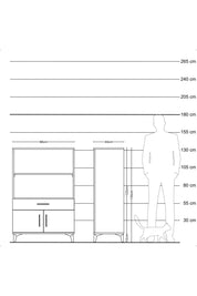 Hyperion Dolap 2 Raflı Tek Çekmeceli 2 Kapaklı 88x44x134 Antrasit-Antrasit