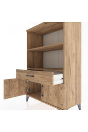 Hyperion Dolap 2 Raflı Tek Çekmeceli 2 Kapaklı 88x44x134 Çam-Çam
