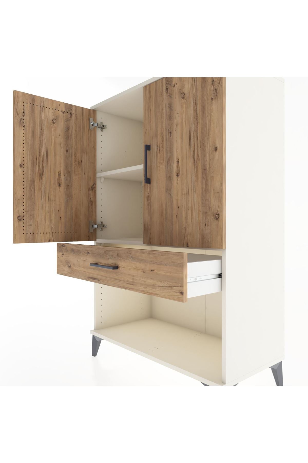 Hyperion Dolap 2 Raflı Tek Çekmeceli 2 Kapaklı 88x44x134 Aytaşı-Çam