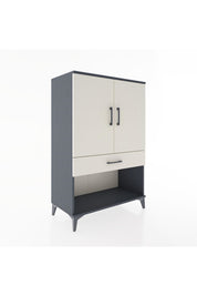 Hyperion Dolap 2 Raflı Tek Çekmeceli 2 Kapaklı 88x44x134 Antrasit-Aytaşı