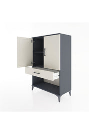 Hyperion Dolap 2 Raflı Tek Çekmeceli 2 Kapaklı 88x44x134 Antrasit-Aytaşı