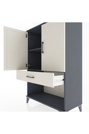 Hyperion Dolap 2 Raflı Tek Çekmeceli 2 Kapaklı 88x44x134 Antrasit-Aytaşı
