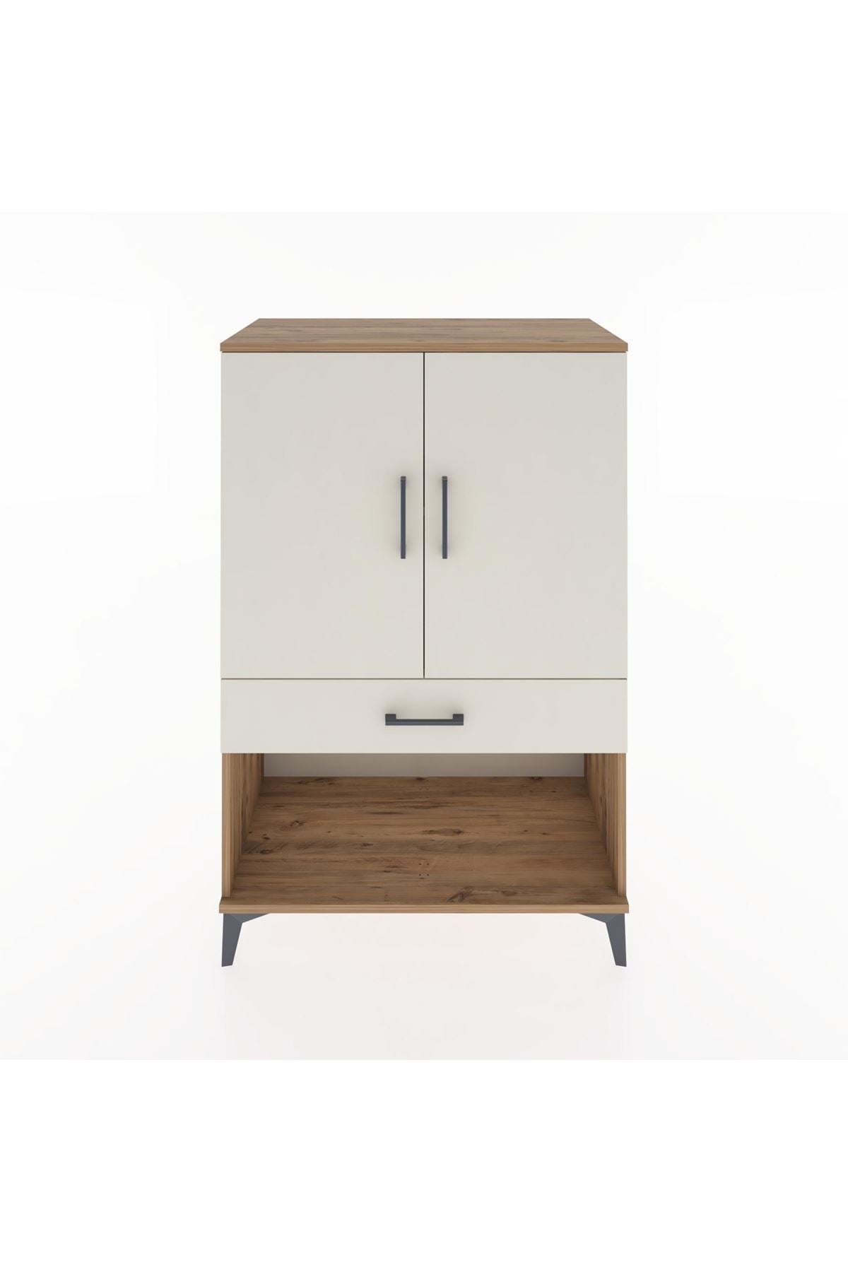 Hyperion Dolap 2 Raflı Tek Çekmeceli 2 Kapaklı 88x44x134 Çam-Aytaşı
