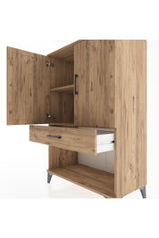 Hyperion Dolap 2 Raflı Tek Çekmeceli 2 Kapaklı 88x44x134 Çam-Çam