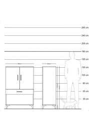 Hyperion Dolap 2 Raflı Tek Çekmeceli 2 Kapaklı 88x44x134 Çam-Çam