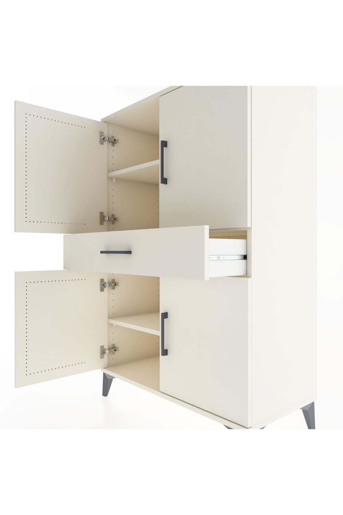 Hyperion Dolap 3 Raflı Tek Çekmeceli 4 Kapaklı 88x44x134 Aytaşı-Aytaşı