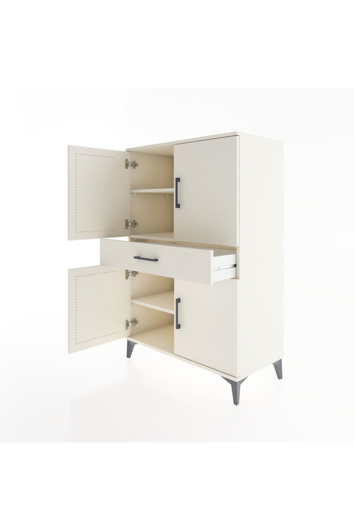 Hyperion Dolap 3 Raflı Tek Çekmeceli 4 Kapaklı 88x44x134 Aytaşı-Aytaşı