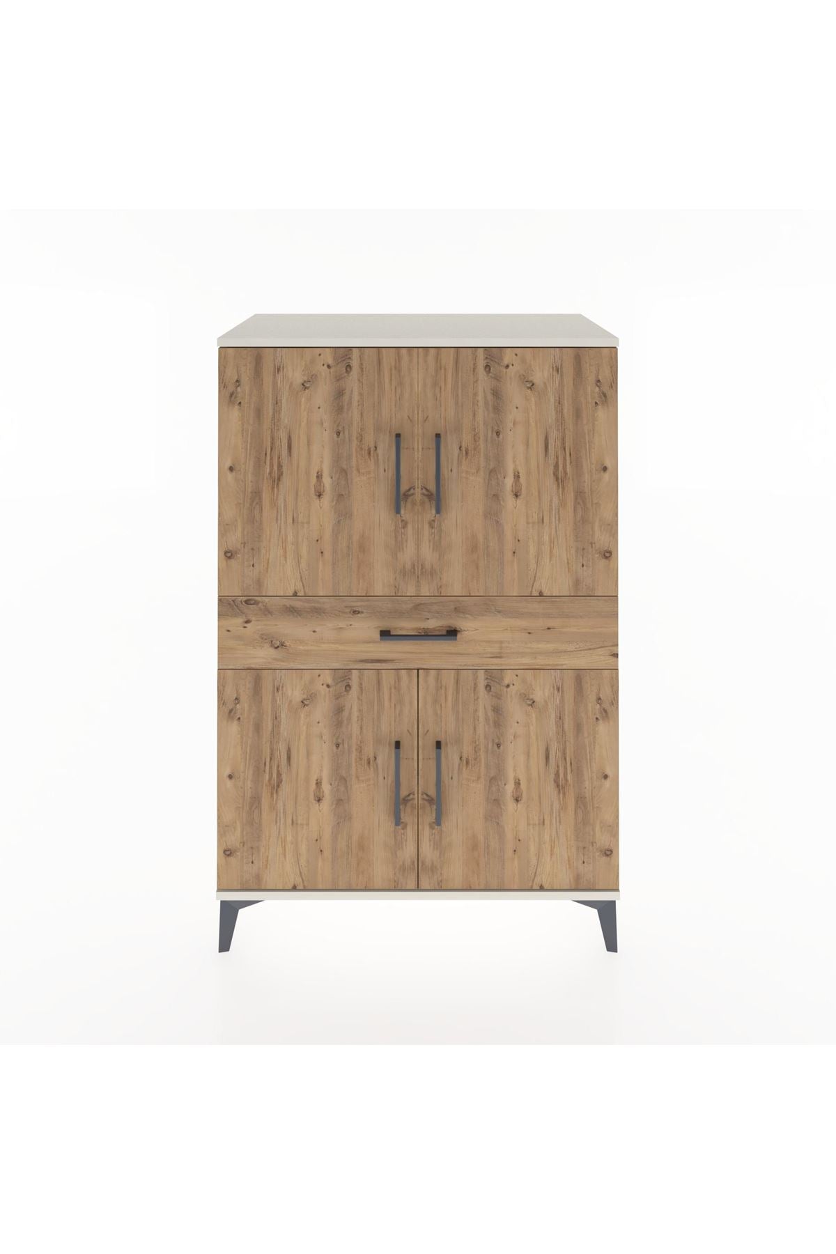 Hyperion Dolap 3 Raflı Tek Çekmeceli 4 Kapaklı 88x44x134 Aytaşı-Çam