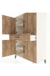 Hyperion Dolap 3 Raflı Tek Çekmeceli 4 Kapaklı 88x44x134 Aytaşı-Çam