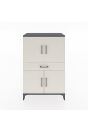 Hyperion Dolap 3 Raflı Tek Çekmeceli 4 Kapaklı 88x44x134 Antrasit-Aytaşı