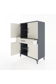 Hyperion Dolap 3 Raflı Tek Çekmeceli 4 Kapaklı 88x44x134 Antrasit-Aytaşı