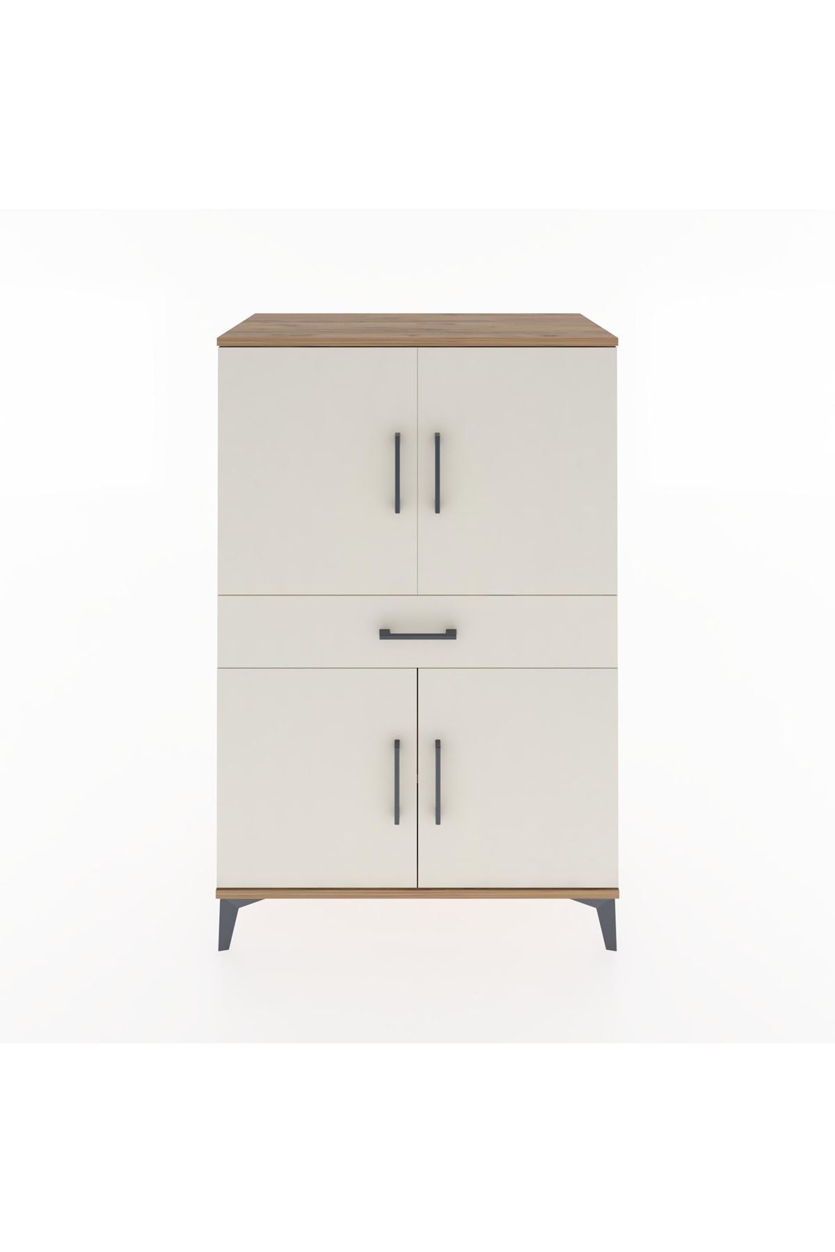 Hyperion Dolap 3 Raflı Tek Çekmeceli 4 Kapaklı 88x44x134 Çam-Aytaşı