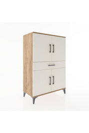 Hyperion Dolap 3 Raflı Tek Çekmeceli 4 Kapaklı 88x44x134 Çam-Aytaşı