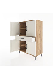 Hyperion Dolap 3 Raflı Tek Çekmeceli 4 Kapaklı 88x44x134 Çam-Aytaşı