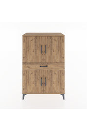 Hyperion Dolap 3 Raflı Tek Çekmeceli 4 Kapaklı 88x44x134 Çam-Çam