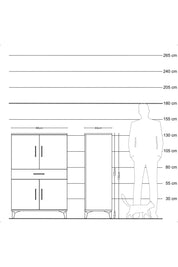 Hyperion Dolap 3 Raflı Tek Çekmeceli 4 Kapaklı 88x44x134 Çam-Çam