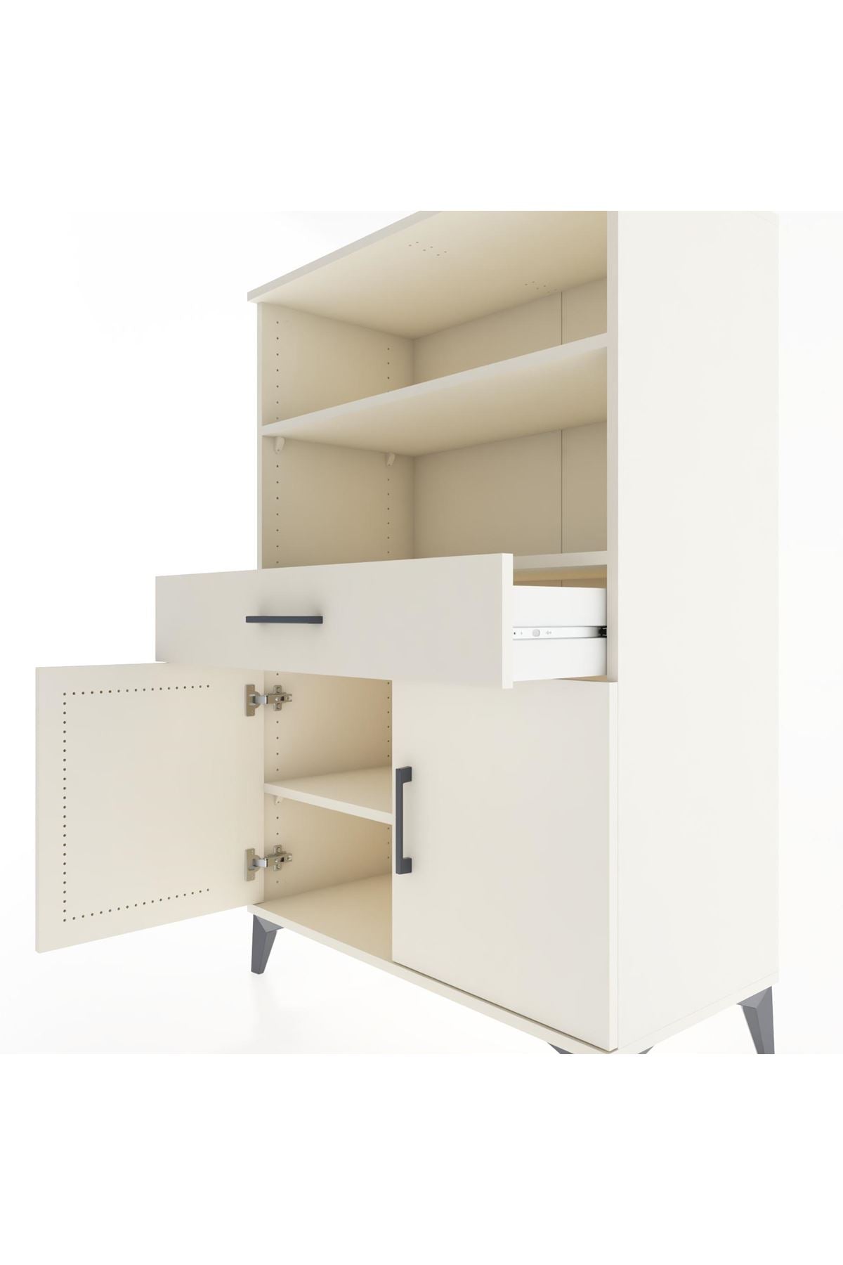 Hyperion Dolap 3 Raflı Tek Çekmeceli 2 Kapaklı 88x44x134 Aytaşı-Aytaşı