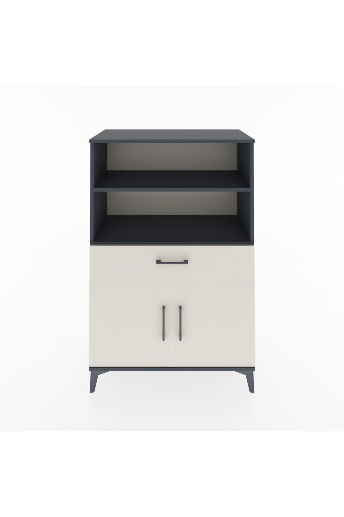 Hyperion Dolap 3 Raflı Tek Çekmeceli 2 Kapaklı 88x44x134 Antrasit-Aytaşı