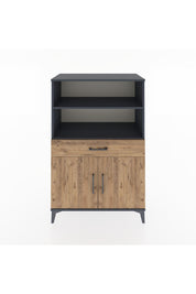 Hyperion Dolap 3 Raflı Tek Çekmeceli 2 Kapaklı 88x44x134 Antrasit-Çam