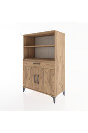 Hyperion Dolap 3 Raflı Tek Çekmeceli 2 Kapaklı 88x44x134 Çam-Çam