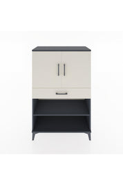 Hyperion Dolap 3 Raflı Tek Çekmeceli 2 Kapaklı 88x44x134 Antrasit-Aytaşı