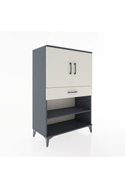 Hyperion Dolap 3 Raflı Tek Çekmeceli 2 Kapaklı 88x44x134 Antrasit-Aytaşı