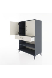 Hyperion Dolap 3 Raflı Tek Çekmeceli 2 Kapaklı 88x44x134 Antrasit-Aytaşı