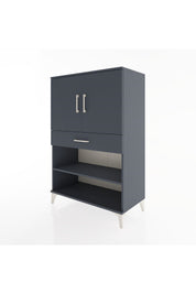Hyperion Dolap 3 Raflı Tek Çekmeceli 2 Kapaklı 88x44x134 Antrasit-Antrasit