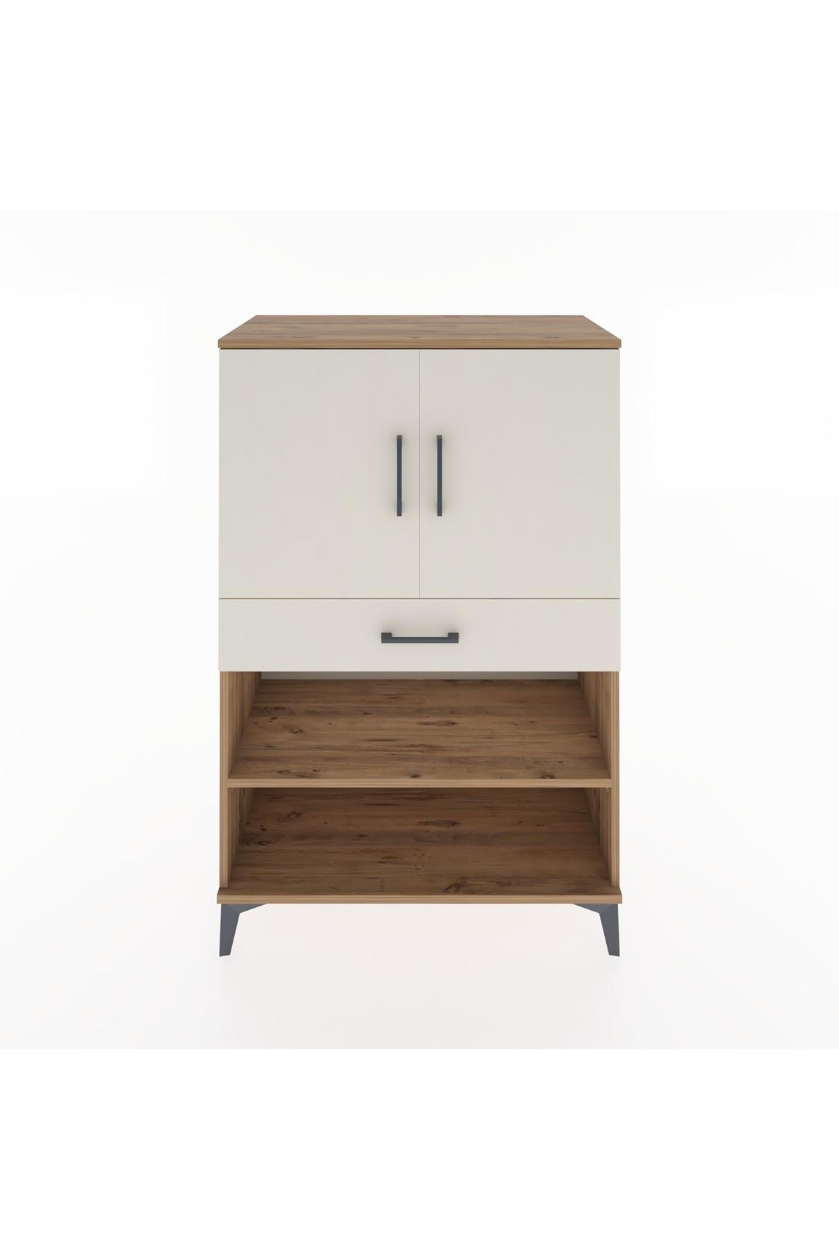 Hyperion Dolap 3 Raflı Tek Çekmeceli 2 Kapaklı 88x44x134 Çam-Aytaşı