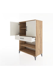 Hyperion Dolap 3 Raflı Tek Çekmeceli 2 Kapaklı 88x44x134 Çam-Aytaşı