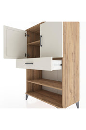 Hyperion Dolap 3 Raflı Tek Çekmeceli 2 Kapaklı 88x44x134 Çam-Aytaşı