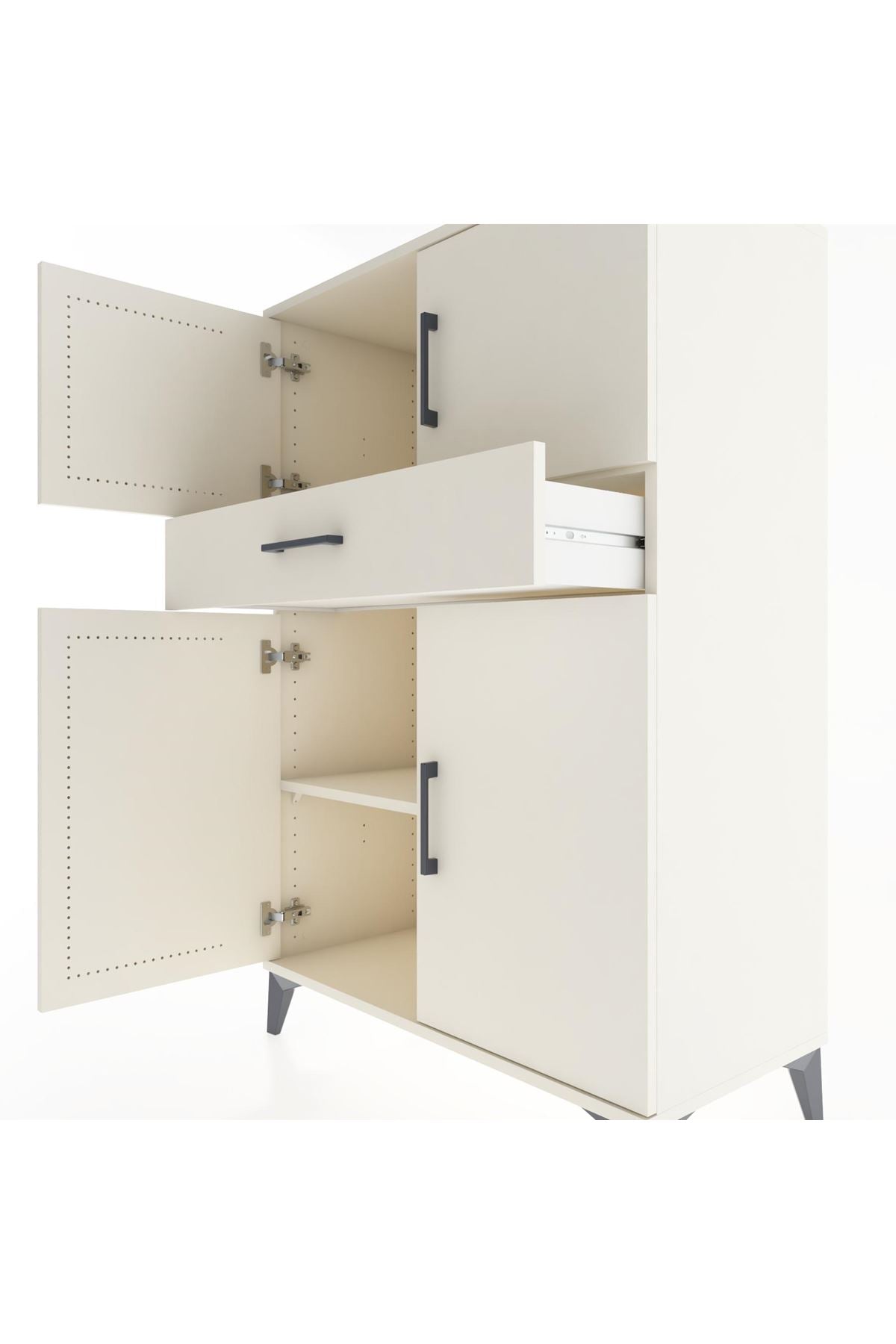 Hyperion Dolap 2 Raflı Tek Çekmeceli 4 Kapaklı 88x44x134 Aytaşı-Aytaşı