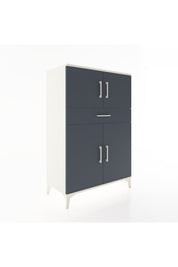 Hyperion Dolap 2 Raflı Tek Çekmeceli 4 Kapaklı 88x44x134 Aytaşı-Antrasit