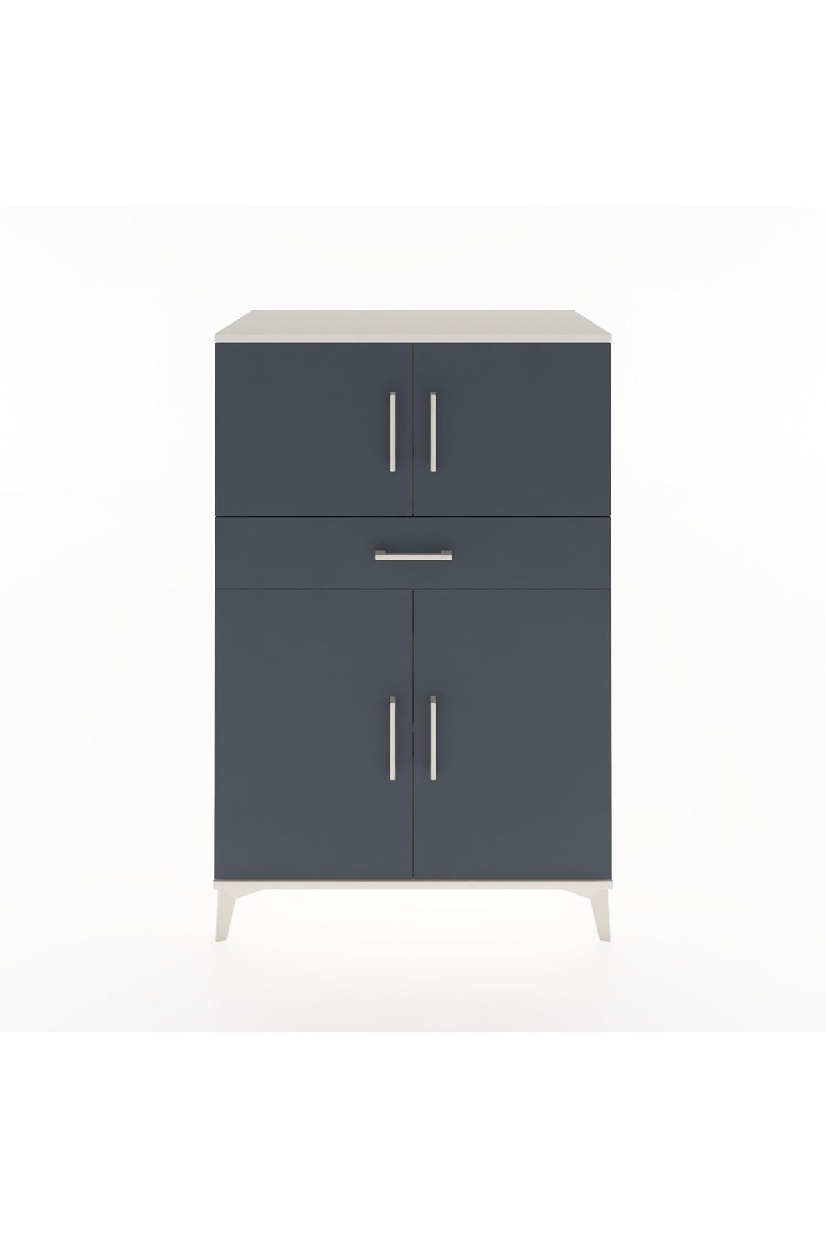 Hyperion Dolap 2 Raflı Tek Çekmeceli 4 Kapaklı 88x44x134 Aytaşı-Antrasit