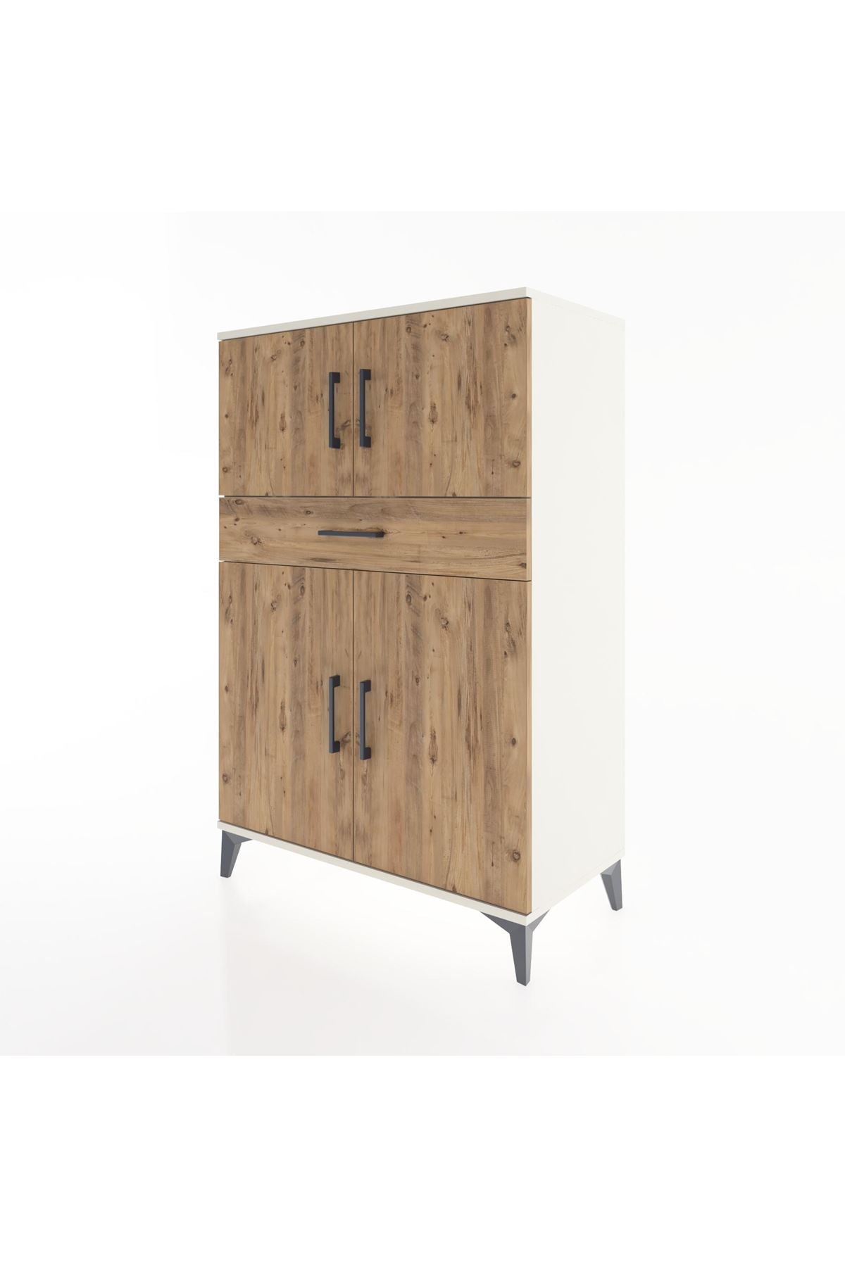 Hyperion Dolap 2 Raflı Tek Çekmeceli 4 Kapaklı 88x44x134 Aytaşı-Çam