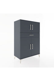 Hyperion Dolap 2 Raflı Tek Çekmeceli 4 Kapaklı 88x44x134 Antrasit-Antrasit