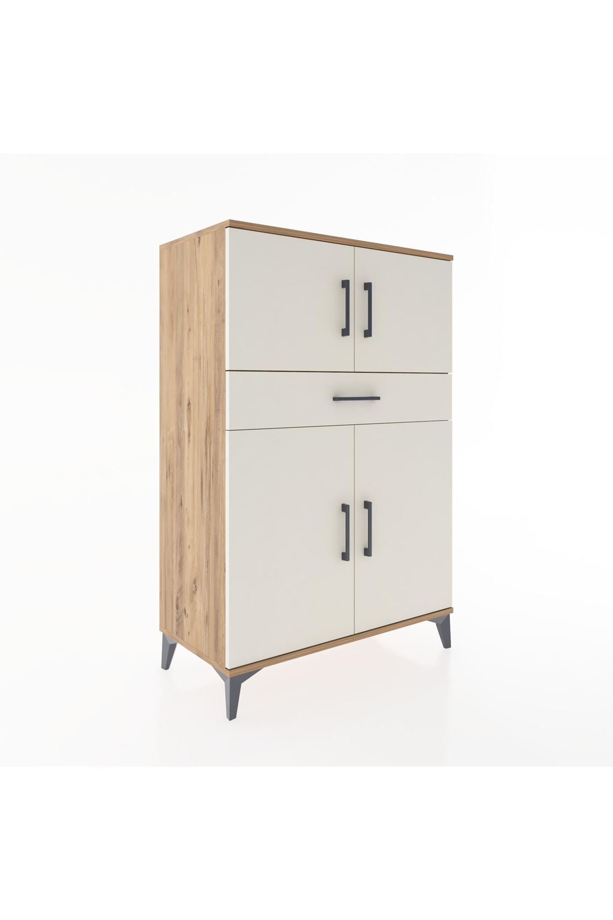 Hyperion Dolap 2 Raflı Tek Çekmeceli 4 Kapaklı 88x44x134 Çam-Aytaşı