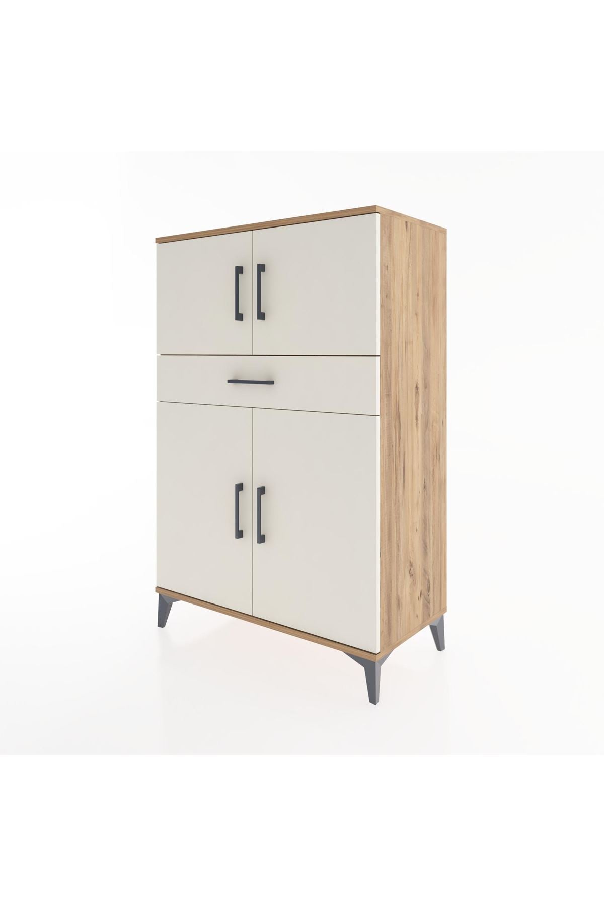 Hyperion Dolap 2 Raflı Tek Çekmeceli 4 Kapaklı 88x44x134 Çam-Aytaşı