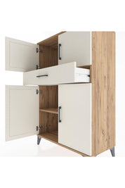 Hyperion Dolap 2 Raflı Tek Çekmeceli 4 Kapaklı 88x44x134 Çam-Aytaşı