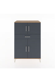 Hyperion Dolap 2 Raflı Tek Çekmeceli 4 Kapaklı 88x44x134 Çam-Antrasit
