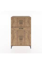 Hyperion Dolap 2 Raflı Tek Çekmeceli 4 Kapaklı 88x44x134 Çam-Çam