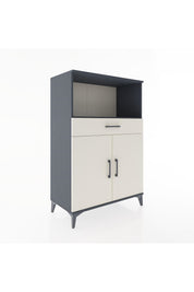 Hyperion Dolap 2 Raflı Tek Çekmeceli 2 Kapaklı 88x44x134 Antrasit-Aytaşı