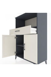 Hyperion Dolap 2 Raflı Tek Çekmeceli 2 Kapaklı 88x44x134 Antrasit-Aytaşı