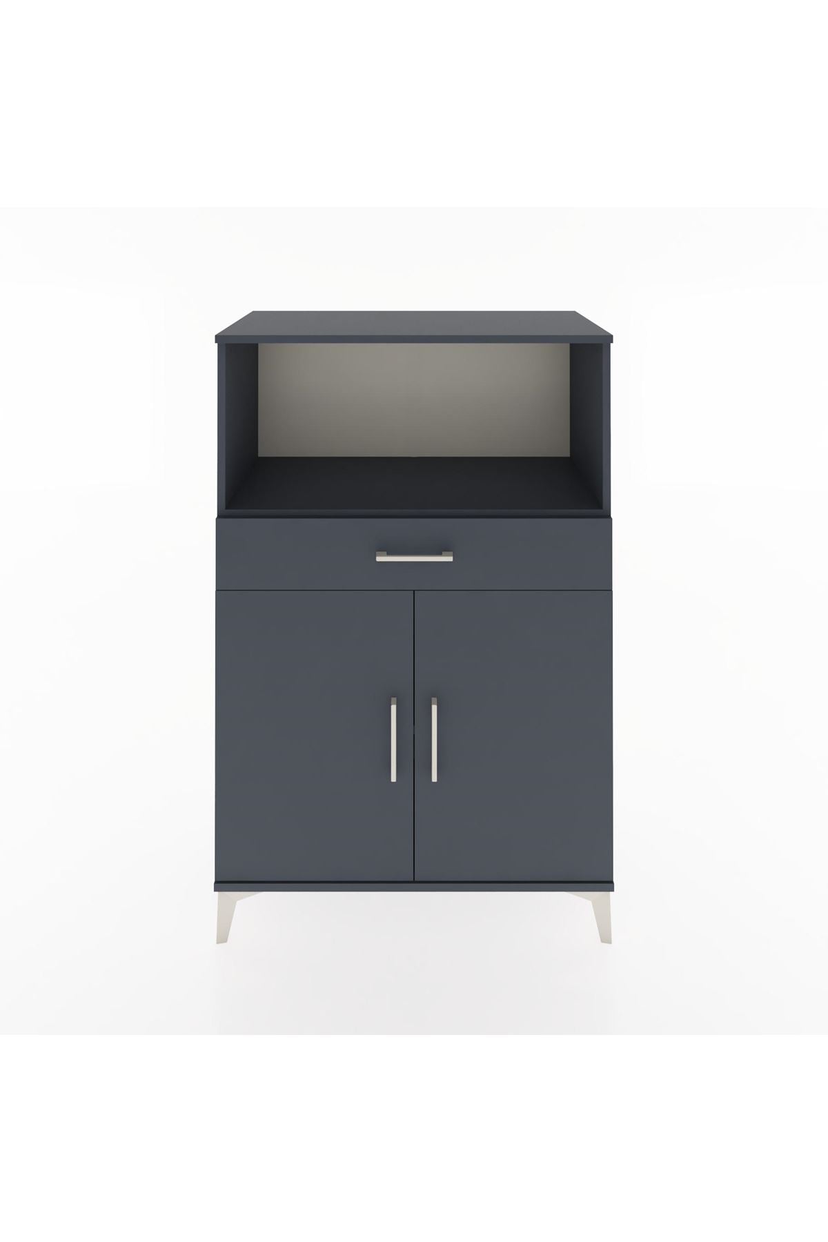 Hyperion Dolap 2 Raflı Tek Çekmeceli 2 Kapaklı 88x44x134 Antrasit-Antrasit