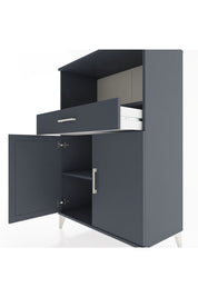 Hyperion Dolap 2 Raflı Tek Çekmeceli 2 Kapaklı 88x44x134 Antrasit-Antrasit