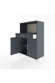 Hyperion Dolap 2 Raflı Tek Çekmeceli 2 Kapaklı 88x44x134 Antrasit-Antrasit