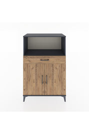 Hyperion Dolap 2 Raflı Tek Çekmeceli 2 Kapaklı 88x44x134 Antrasit-Çam