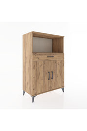 Hyperion Dolap 2 Raflı Tek Çekmeceli 2 Kapaklı 88x44x134 Çam-Çam
