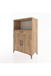 Hyperion Dolap 2 Raflı Tek Çekmeceli 2 Kapaklı 88x44x134 Çam-Çam